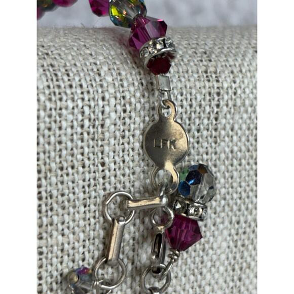 Lori Frantz-Koenig Purple & AB Crystal Bead Bracelet 8" #65102 - Picture 4 of 5
